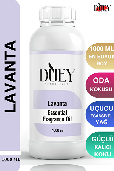 DUEY Lavanta Uçucu Yağ 1000 Ml Mum Esansı, Oda Kokusu, Hava Nemlendiricisi, Ç...