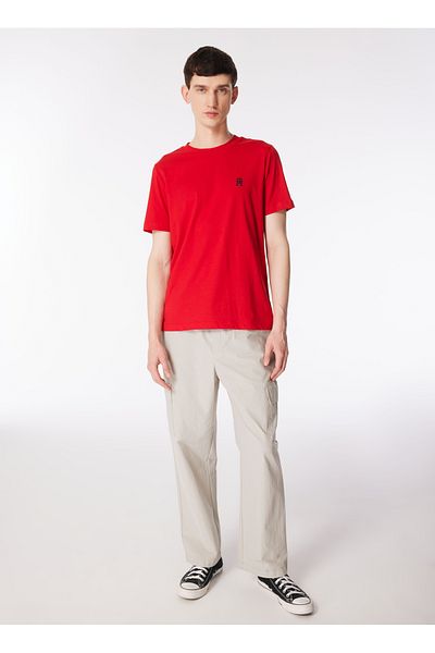 Tommy Hilfiger Crew Neck Red Men's T-Shirt Mw0Mw33987