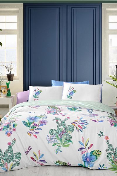 Sarev Jimena Multi - Double 100% Cotton Satin Bedding Set "300 TC"