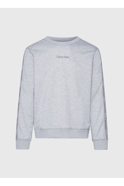 Calvin Klein Gri Erkek Bisiklet Yaka Normal Kalıp Sweatshirt 00GMS4W337MUS-PW - PULLOVER