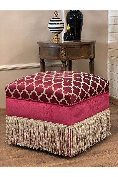HANEL MOBİLYA KARE SAÇAKLI PUF FUŞYA