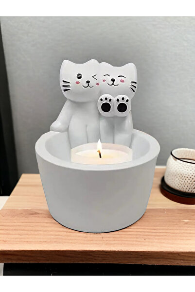 Ard.Art Sevgili üsüyen kediler mumluk biblo figür ateş başında üşüyen temalı ...
