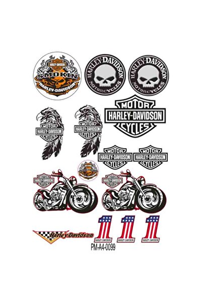 MOTOSEPETİM SPONSOR HARLEY DAVIDSON EKİPMAN KASK MOTORSİKLET STİCKER SETİ 04