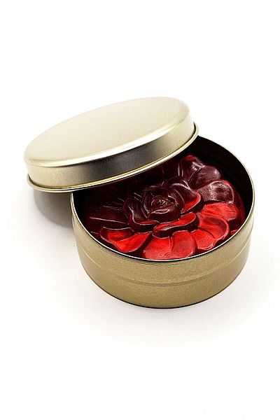 FANTASTİK SANAT ATÖLYESİ High Glycerin Amber Scented Holiday and Travel Soap - Decorative Gold Metal Box