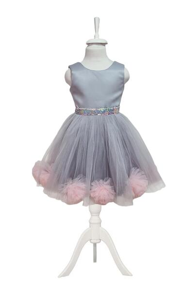 Mashotrend Etek Ucu Çiçekli Kız Çocuk Abiye - Eteği Kabarık Kız Çocuk Abiye E...