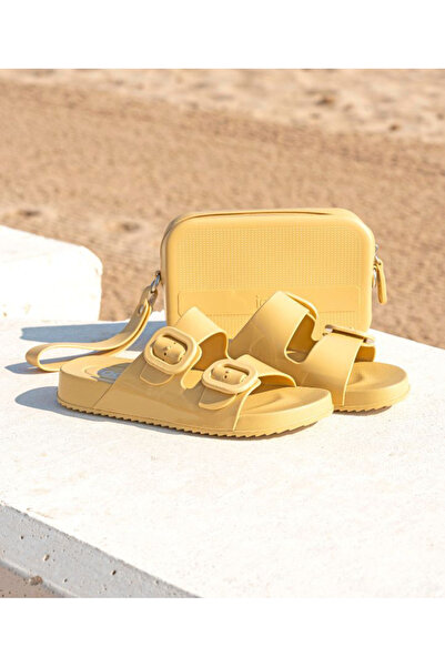 IGOR Havana Brillo - Mustard Yellow, Double Buckle Women's Slippers