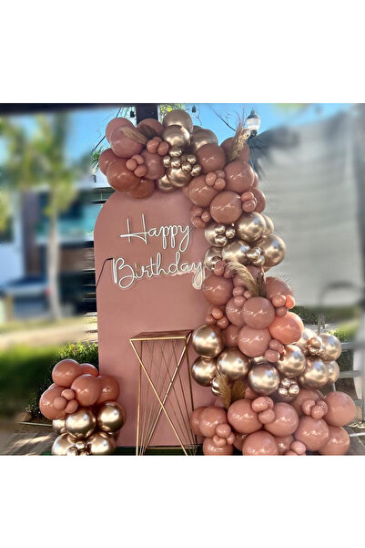 Çemrek Süs Parti Set de lanțuri de baloane din argilă, aur roz, cromat, 100 bucăți