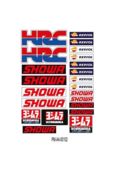 MOTOSEPETİM HRC REPSOL SPONSOR EKİPMAN KASK MOTORSİKLET STİCKER SETİ 01