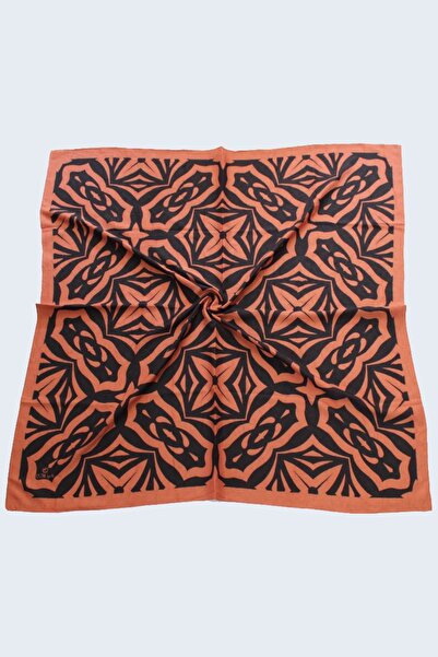 QUM İPEK Vintage Sa deznom Bambus Kraş šal - boja cigle