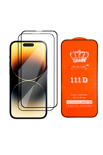 iPhone 11 Uyumlu Tam Kaplayan Ekran Koruyucu 111D Kırılmaz Cam 6.1 inc (2 Adet)