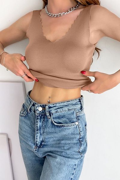 Jose Clothing Γυναικεία πλεκτή μπλούζα Ladder Neck - Strappy