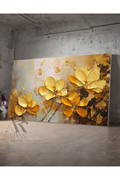 AR AJANS KANVAS TABLO Pictură pe pânză pentru sufragerie cu flori de culoare ...