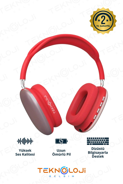 Teknoloji Gelsin P9 Pro Bluetooth Kulaklık Kulak üstü Stereo Extra Bass Ses Kalitesi iOS ve Android Uyumlu  Aux/Sd/Fm