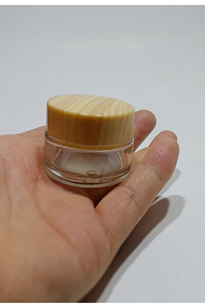 wellLine 3 Adet şeffaf amber kapaklı Cam Kavanoz  Küçük Vazo Kapaklı 3x20ml