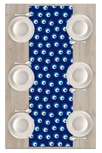 Bertille Home Seria Evil Eye 140x40 cm Runner imprimat digital (Evil Eye)