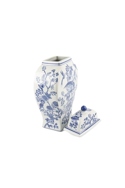 Mikasa Moor Vază cub ceramică cu capac Blue Birds 26x12x47cm