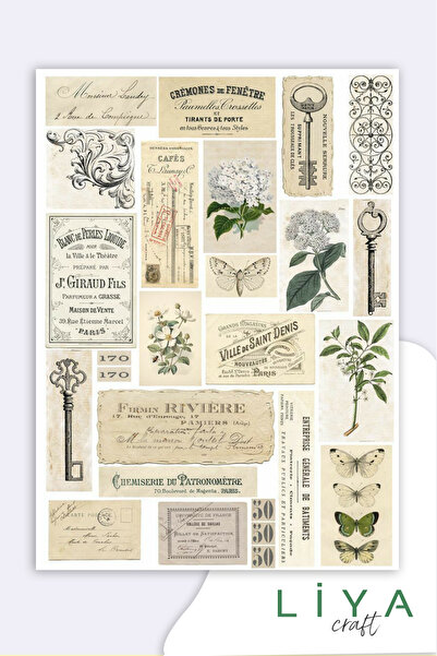 LiyaCraft Vintage Sticker Planner Ajanda Bullet Journal Için Uygun Set