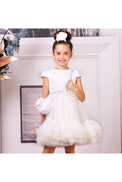 SÜSLÜ PİNK KİDS KIZ ÇOCUK TÜLLÜ ELBİSE