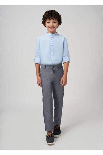 MAYORAL بنطال تشينو كتان رمادي للأولاد - 6512