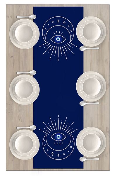 Bertille Home Seria Evil Eye 140x40 cm Runner imprimat digital (Evil Eye)