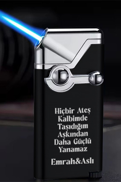 İŞTE BU Kişiye Özel İsimli ve Sözlü Siyah Gazlı Rüzgar Geçirmez Çakmak