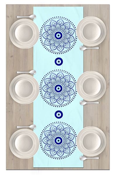 Bertille Home Seria Evil Eye 140x40 cm Runner imprimat digital (Evil Eye)