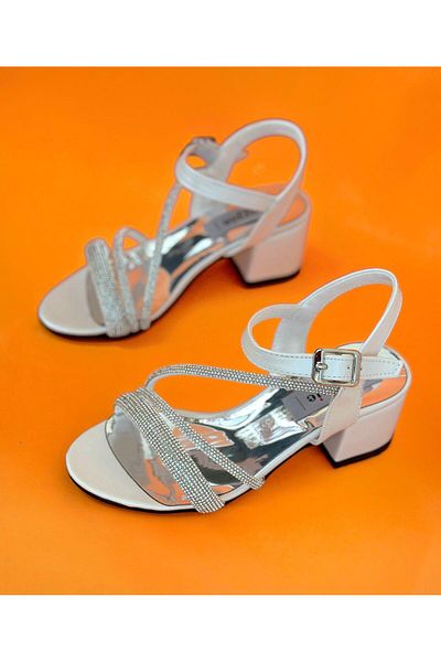 Surpie Shoes Children's Heeled Shoes - Stone Detailed