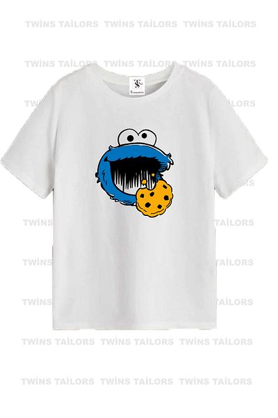 twins tailors Cookie Monster Printed 2 Shorts 1 T-shirt Summer Children's Set