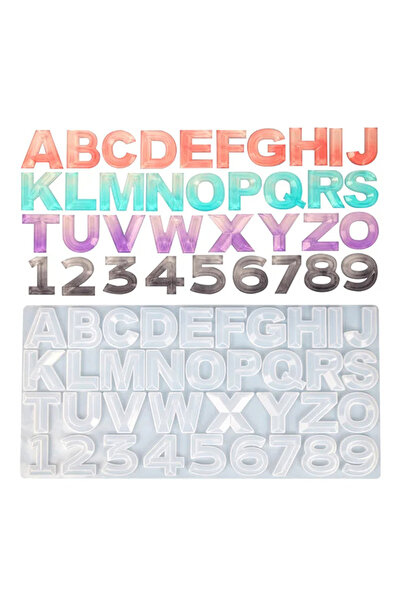 Getshopmini Epoksi Harf Kalıbı Kristal Kesim Silikon Kalıbı GT6225