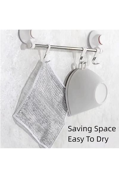 hediyeofisi 5 Pieces Double Layer Inox Wire Cloth - 20x20 Dish Cloth, Non-Scratch