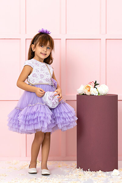 SÜSLÜ PİNK KİDS KIZ ÇOCUK TÜLLÜ ELBİSE