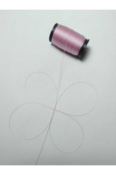Eskişehir hobi sanat Σχοινί 30 μέτρων χάντρες προσευχής - 0,2 mm ροζ άνθη κερασιάς