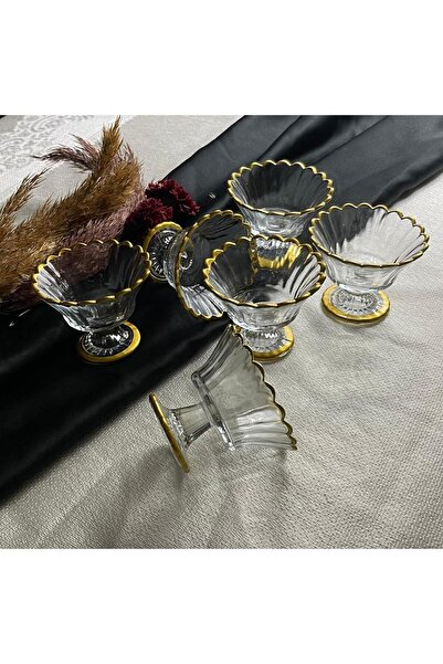 Zeryas Home Manolya Ayaklı 6'lı Çerezlik Lokumluk,Şekerlik,Reçellik, Sunumluk...