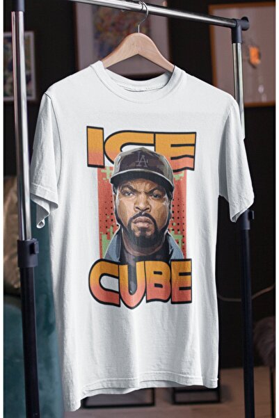 Fuddy Moda Unisex Oversize kroj Ice Cube Štampano majica - sa temom repa