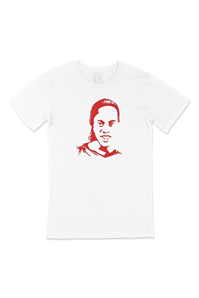 Cix Tricou alb cu logo Ronaldinho Pocket Design