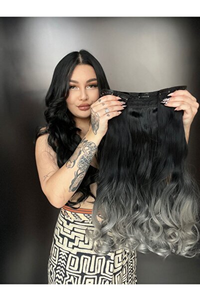 Suzan Peruk Yarımay çıtçıt ve 2 yan çıtçıt ile set halinde 250 gram 70 cm saç