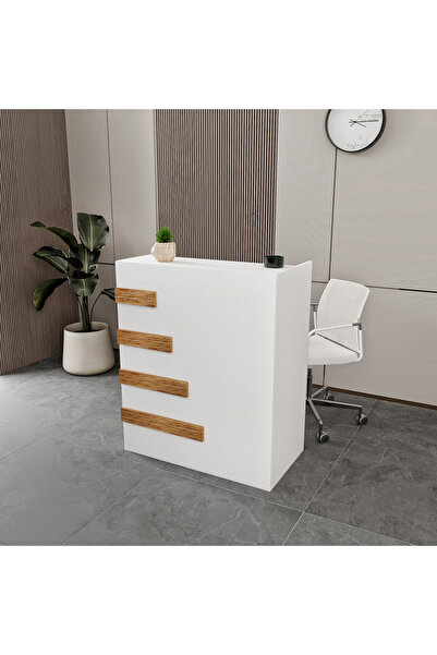 MERLİN MOBİLYA HAPPY TEK ÇEKMECELİ BAMBU-BEYAZ BANKO