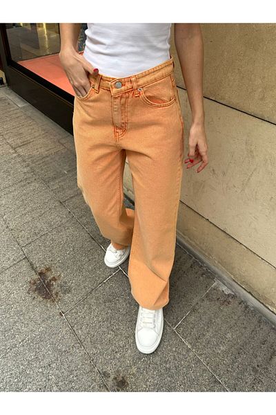 Gofeel Μουστάρδα Φαρδιά Πόδι Χαλαρή Πλένεται Unisex Jean