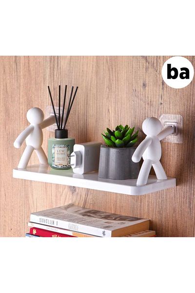 Ecolux Human Decorative Cute Bathroom Shelf - Self-Adhesive Bathroom Organizer and Hanger - 1 PCS