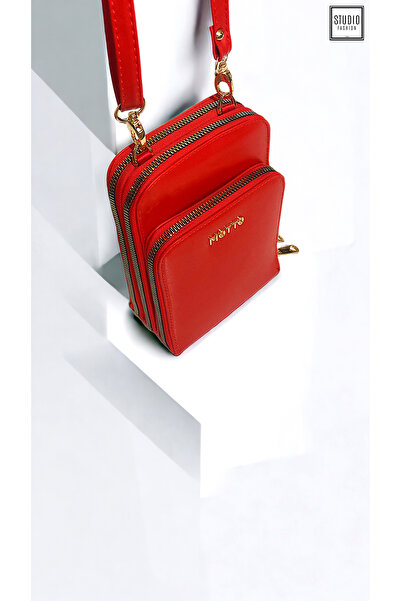 studiofashion Kadın Beyaz Premium Askılı İnce 3 Gözlü Bölmeli Fermuarlı Tasar...