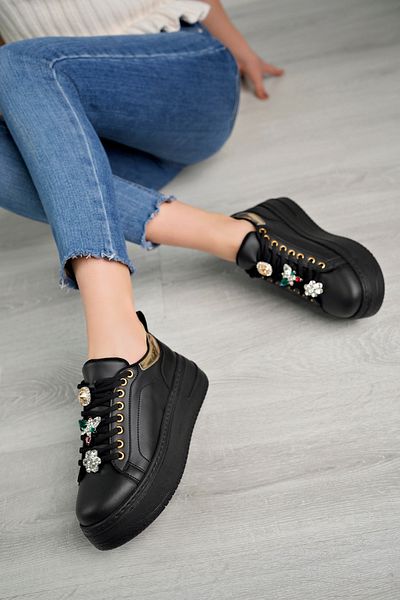 Saks Gardrop Pantofi sport cu șireturi, cu talpă groasă, cu pietre colorate