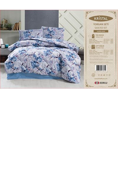 Taç Crown Crystal Terry Cotton Quilt Pillow Set Simuzar Coffee