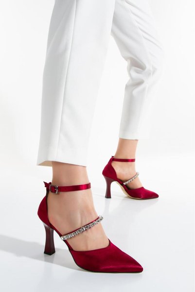 LARİNA SHOES STYLISH WOMEN'S ABYE SHOE WITH SATIN STONE DETAILS