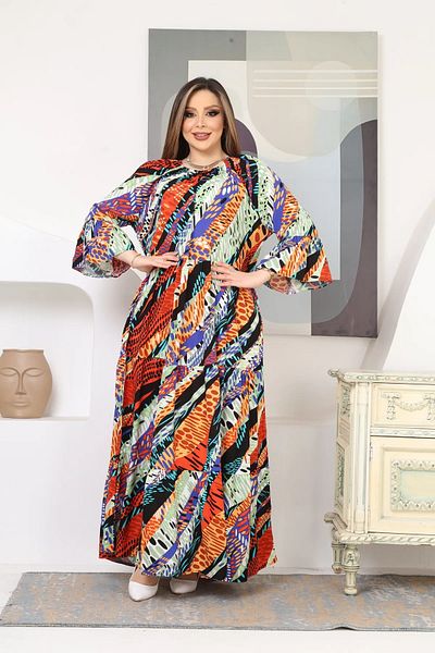 ViolettaXL Φόρεμα βισκόζης με γιακά Madonna Plus Size