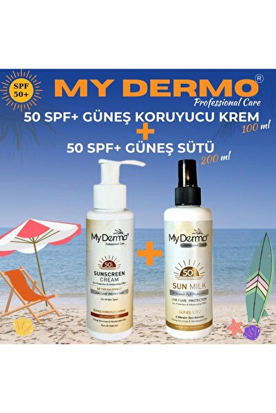 MY DERMO Spf50+ Koruyucu Güneş Kremi 100 ML + GÜNEŞ SÜTÜ 200 ML