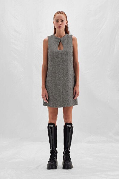 VDR Siyah Ekru Elbise 14163