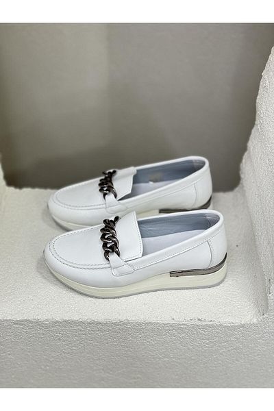 Mammamia D24YA-3075 ДАМСКИ ОБУВКИ ОТ ЕСТЕСТВЕНА КОЖА С ОРТОПЕДИЧНА ПОДМЕТКА И ВЕРИЖКА С ПРЕДЕН ДЕКОРАТ