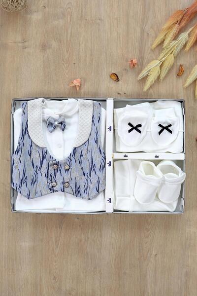 Sitilin طفل رضيع سترة مع ربطة عنق طقم مولد فاخر يوم خاص ومجموعة مولد فاخرة 0 - 3 أشهر STL6526