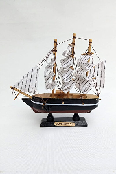 CASABA Rustik Tasarımlı Küçük Boy Ahşap Yelkenli Gemi - Dekoratif El Yapımı H...