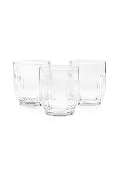 LAV ToKyo 3-piece Transparent Short Soft DrinK Glass - 330 ml
